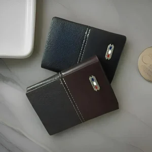 Balebaily Premium Tri-Fold Wallet for Men 10 Card Slots, Secure Button Closure, Large Cash Pocket