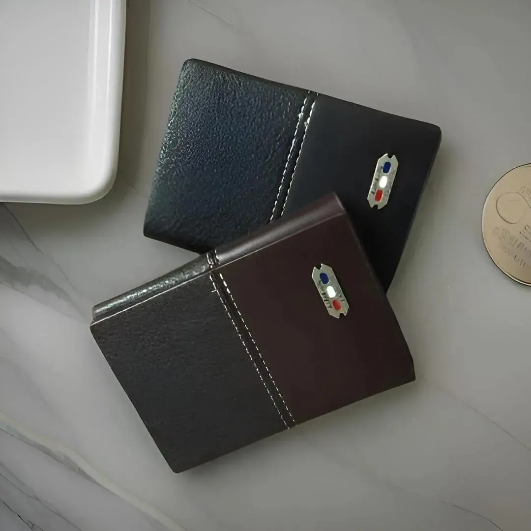Balebaily Premium Tri-Fold Wallet for Men 10 Card Slots, Secure Button Closure, Large Cash Pocket