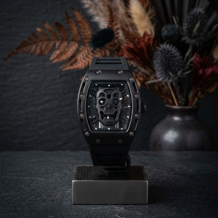 Luxury Non-Waterproof Skull Skeleton Concept Watch Bold Tonneau Case with Sporty Silicone Strap (Without Box) - Image 4