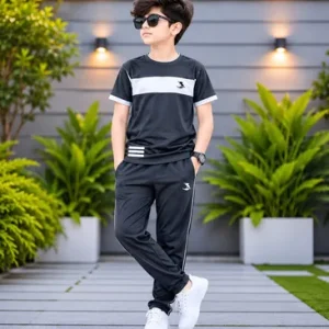 2 Pcs Boy's Dri-Fit Plain Tracksuit for Kids | Lightweight Sports Wear 1-12 Years