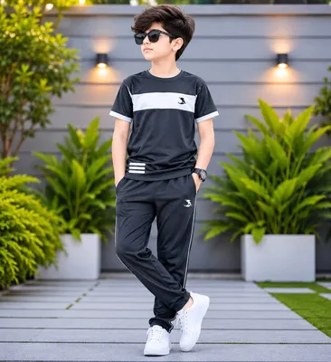 2 Pcs Boy's Dri-Fit Plain Tracksuit for Kids | Lightweight Sports Wear 1-12 Years
