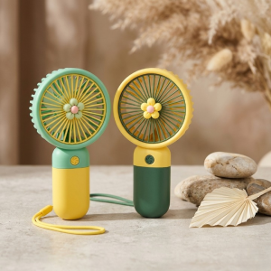 3 Speed Rechargeable Hand Fan  Mini Handy Fan For Kids With Stand (Random Color)