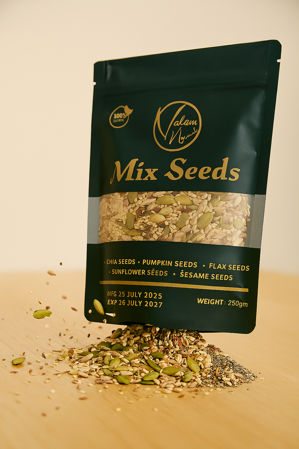 Valam Naturals Mix Seeds 250g Healthy Blend of Pumpkin, Flax, Sunflower, Sesame & Chia Seeds