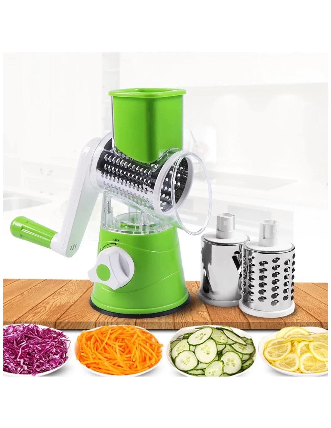 Manual 3?in?1 Vegetable Cutter & Drum Grater | Round Slicer | Multifunctional Kitchen Gadget - Image 3