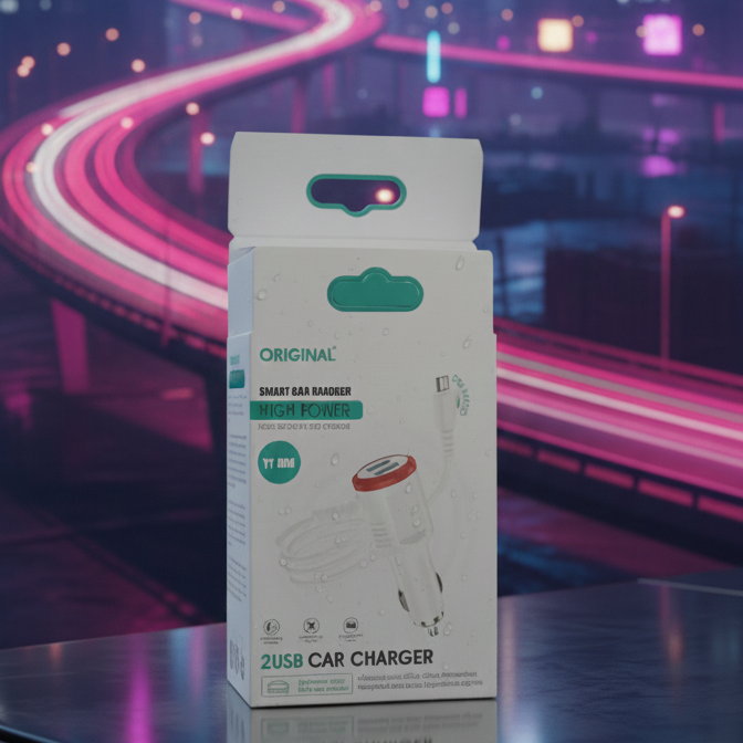 YY 004 2USB Smart Car Charger Providing Fast Charging Dual Port Reliable Performance Durable Quality (Random Color) - Image 3