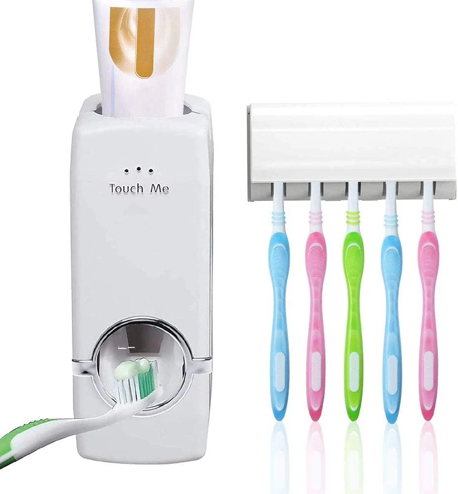 Automatic Toothpaste Dispenser With Toothbrush Holder Easy Use Bathroom Accessory - Image 5