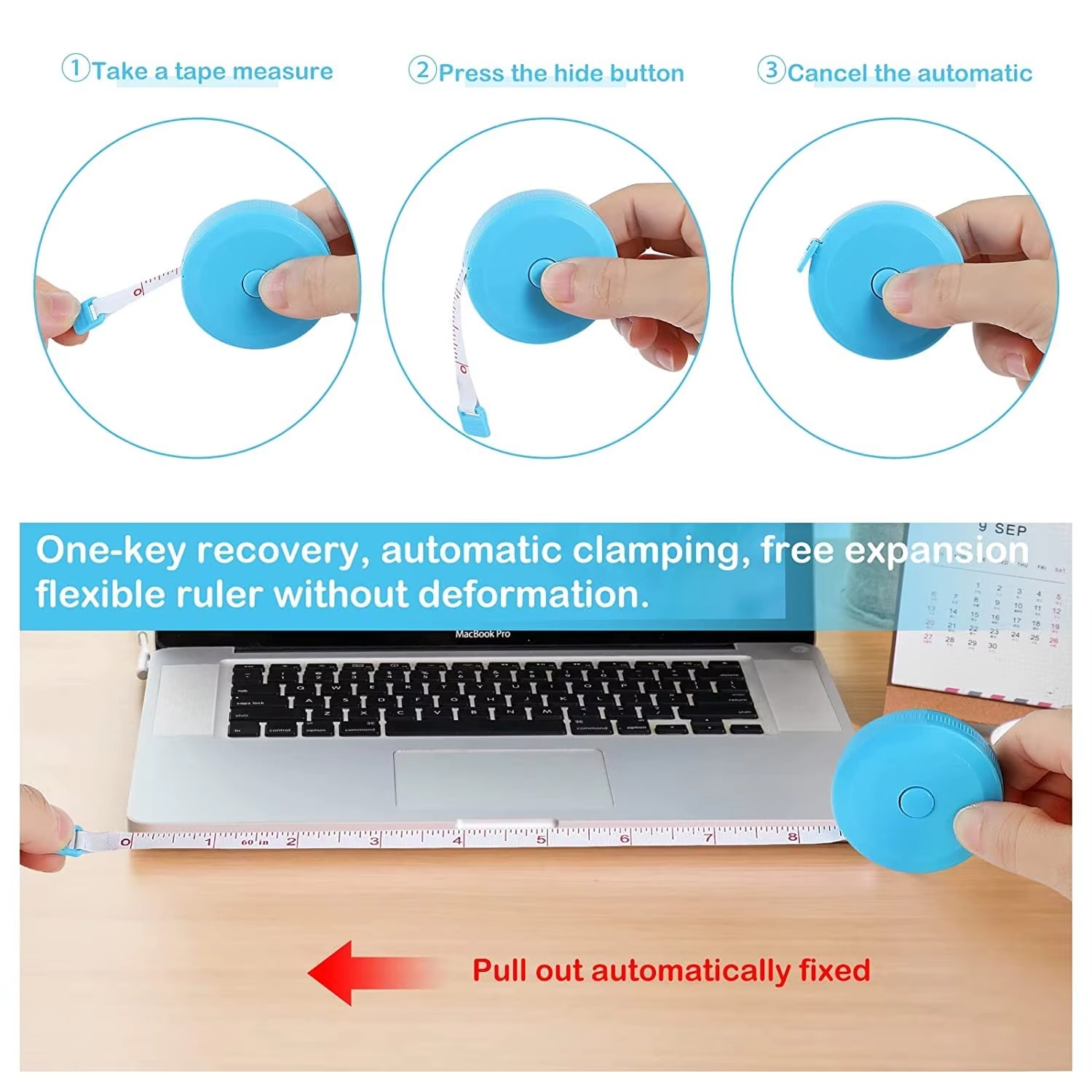 Measuring Tape 60-Inch / 1.5 Meter Pack of 5 Durable Flexible Tapes for Sewing, Crafting & Daily Use. ( Random Color) - Image 3