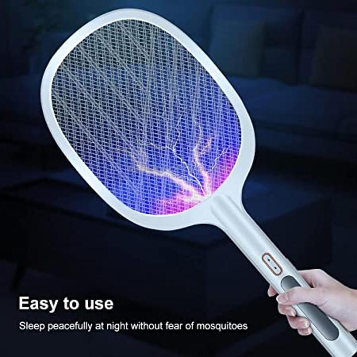 USB Rechargeable Mosquito Racket With Stand Electric Insect Killer Bat For Indoor And Outdoor Use | Insects Killer | Mosquito Killer Racket (Random Color) - Image 3