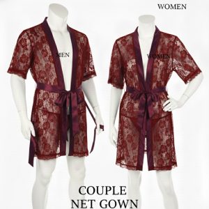 Couple Matching Romantic Robe / Gown Set  Sensual Net Nightwear for Men & Women (Pack of 2) | SKU: DC-C004