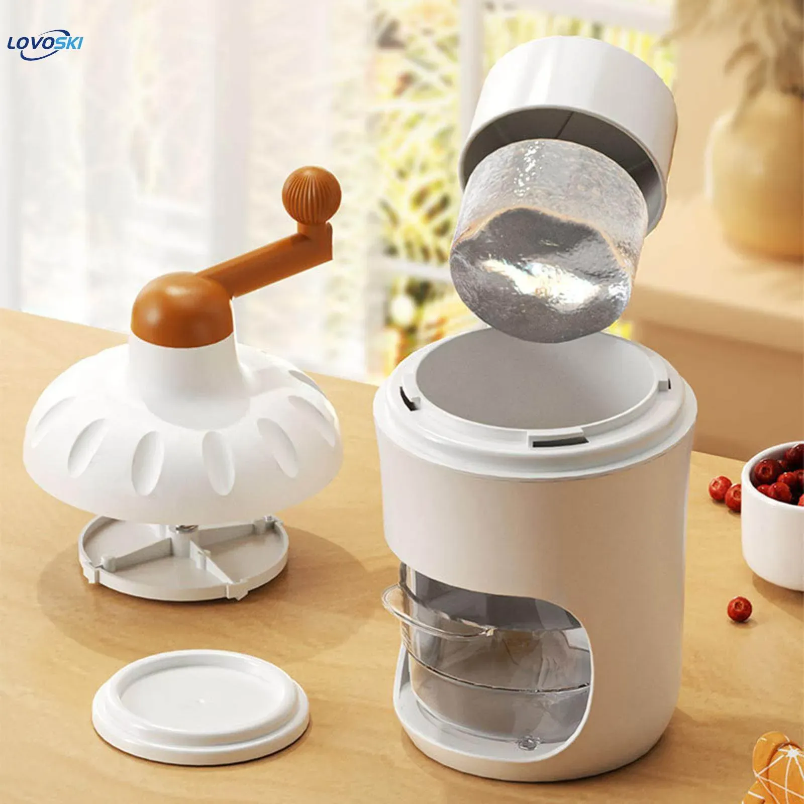 Portable Manual Ice Shaver Machine & Snow Cone Maker - Image 2