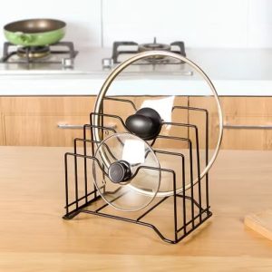 Multi Functional Kitchen Cutting Board And Pot Lid Organizer Rack Durable Space Saving Storage Solution For Daily Use