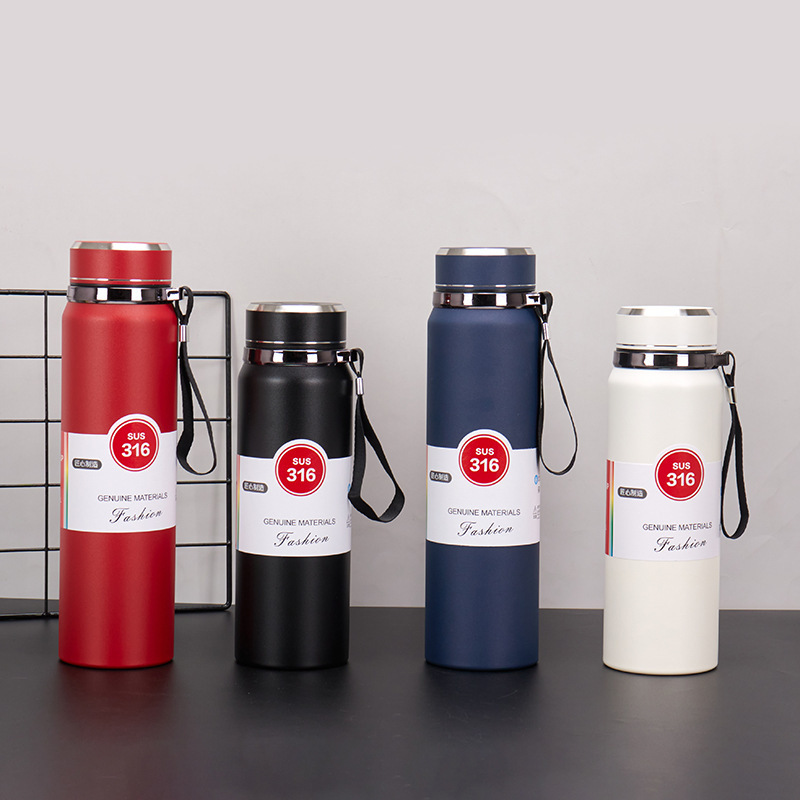 Premium Matte Stainless Steel Water Bottle 800ml 1000ml Leak Proof Double Wall Insulated Hot Cold Flask - Image 2