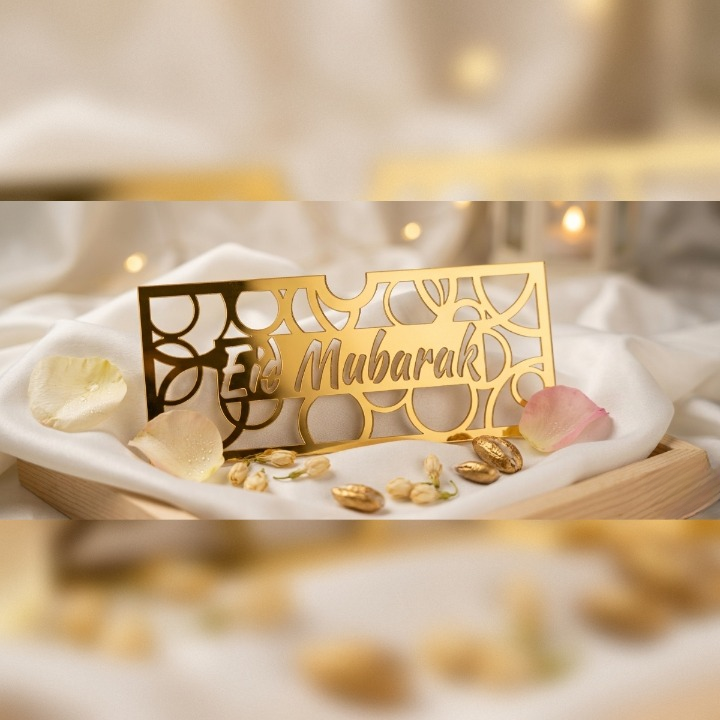 Acrylic Eid Mubarak Eidi Envelope / Eidi Box for Cash Gifts Premium Festive Money Holder (Random Design)