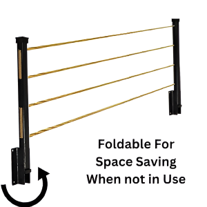 Cloth Drying Stand (24 Inches) with Free Rope Foldable Wall Mounted Heavy Duty Cloth Dryer for Laundry Space Saver, Modern Hanger Stand