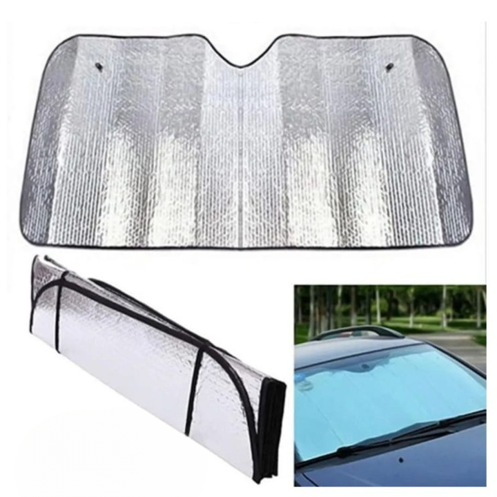 Universal Car Windscreen Sunshade 130 by 60 CM,For Hatchback ,Small Cars ,,Anti heat material -Universal Car Sun shade 130 by 60 CM - Image 2
