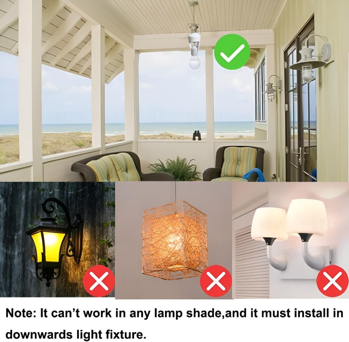 Infrared Motion Sensor Lamp Holder 360° Smart Light Socket with Automatic On/Off Detection