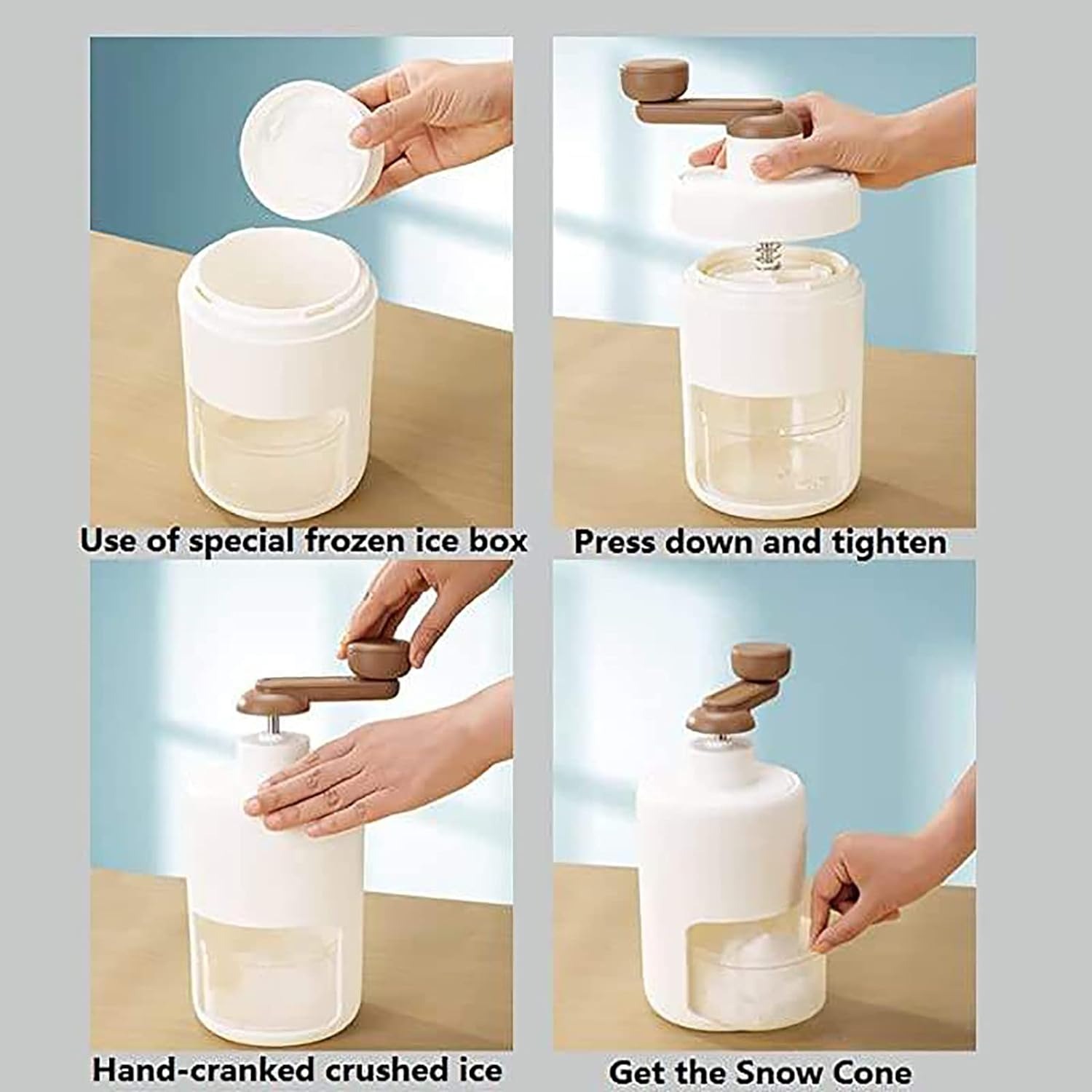 Portable Manual Ice Shaver Machine & Snow Cone Maker - Image 4