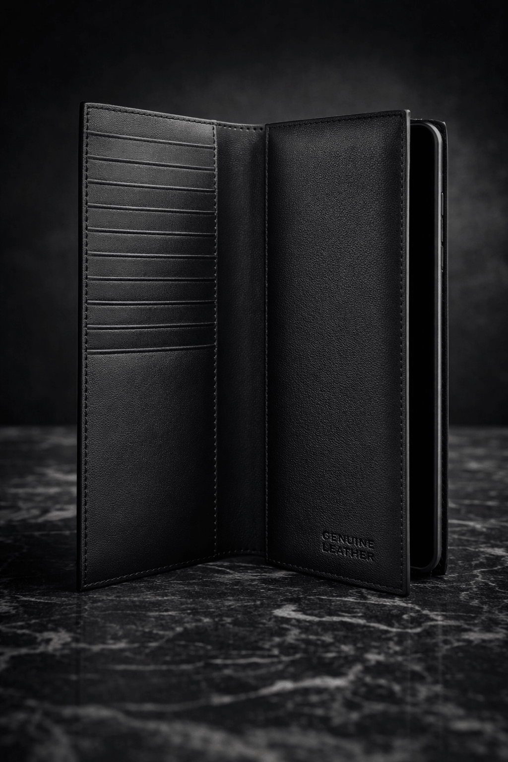 Premium Genuine Leather Long Wallet For Men & Women 12 Card Slots | Mobile Pocket | Stylish Long Purse - Image 2