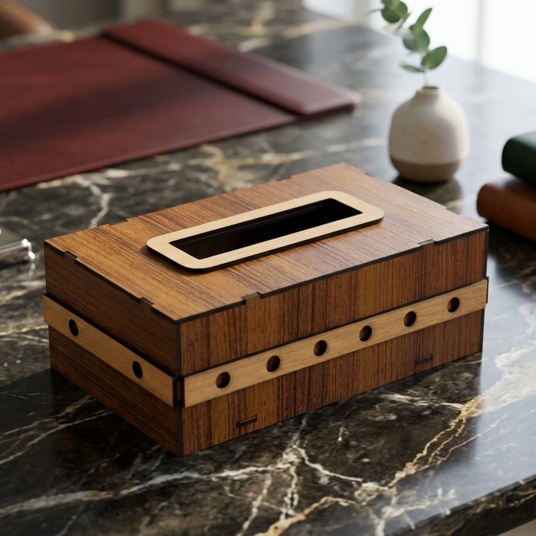 Premium Tissue Box Holder Stylish & Durable Organizer for Home, Office & Car - Size:9.5/3.5h/5.5 - Image 2