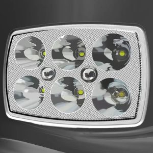 XBT-06 LED Fog Light High Motorcycle Square Headlight with Blue Mini Light for CD70 & 125cc Bikes