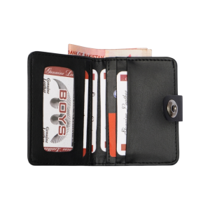 Magnetic Button Card Wallet for Men & Women  Mini Wallet with Snap Closure, Card Holder, Cash Pocket