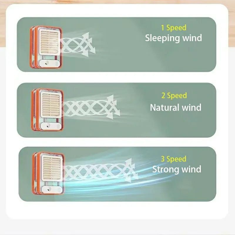 Rechargeable Portable Desktop Air Conditioner USB Mini Air Cooler Fan With Spray Humidifier Purifier | 3 Speed - Image 3