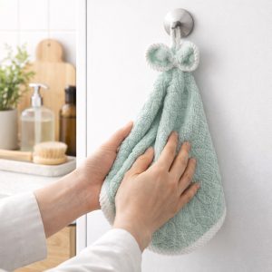Royal Bow Hanging Napkin Towel Super Absorbent Microfiber Hand Towel with Loop