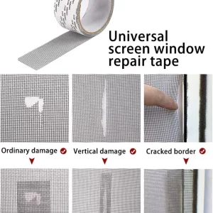 Mesh Window Screen Repair Tape 2 Meter Durable Self-Adhesive Patch for Quick Screen Fixes