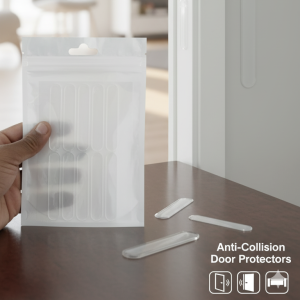 Pack of 10 Anti-Collision Door Stickers Silicone Wall Protectors, Perforation-Free, Non-Marking, Mute Buffer Strips for Home & Furniture Safety