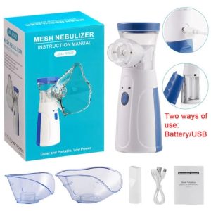 Portable Mesh Nebulizer Quiet Low Power Cell Operated Personal Respiratory Inhaler Providing Reliable Support