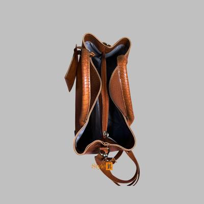 Premium Brown PU Leather Handbag & Wallet Set for Women | Elegant Shoulder Bag with Matching Wallet for Office, Shopping & Daily Use - Image 6