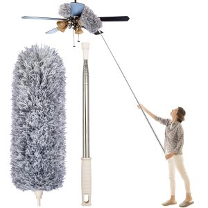 Microfiber Fan Duster | Telescopic Extendable Gray Duster | Micro Fiber Duster