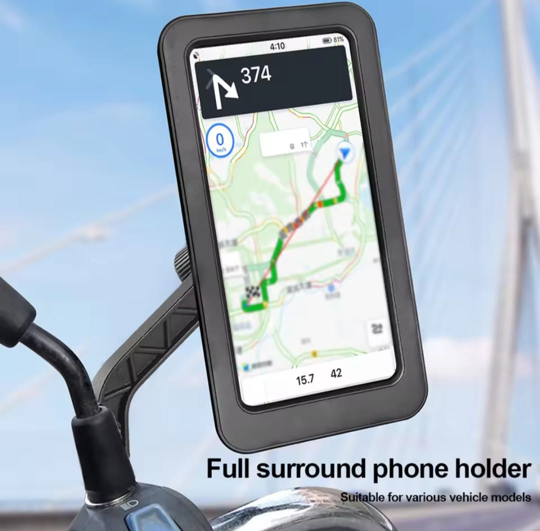 Waterproof Bike Phone Mount - 360° Rotatable Motorcycle & Bicycle Mobile Holder - Adjustable Touch Screen Handlebar Phone Support for All Bikes - Image 3