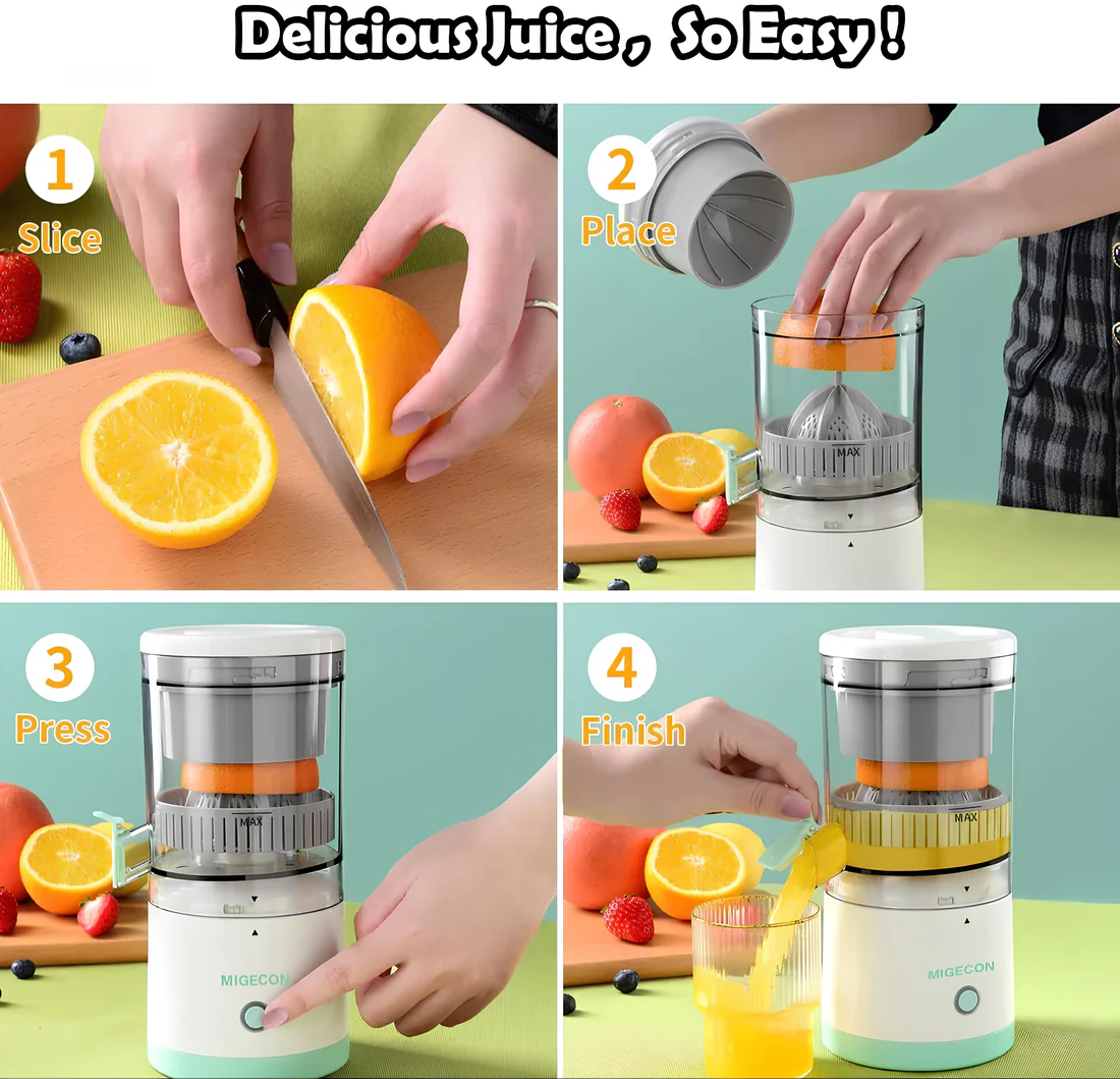 Manual Citrus Juicer & Squeezer Portable Hand-Press Fruit Juicer with Built-in Strainer and Measuring Cup - Image 3