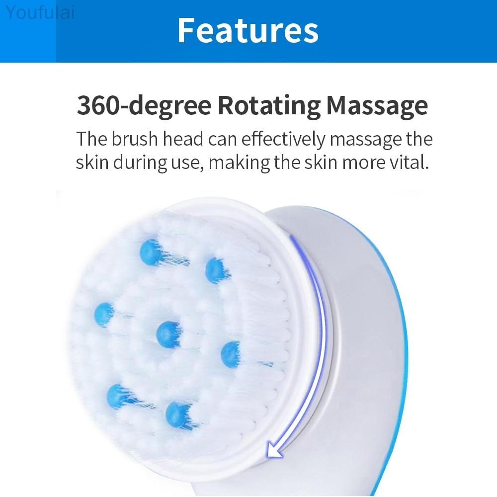 Electric Shower Brush 5-in-1 Spin Spa Cell Operated Full Body Cleansing & Exfoliating Brush - Image 2