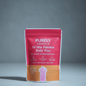 Purely Organics 10 Min Painless Body Wax Powder Natural Hair Removal for Sensitive Skin (157g)