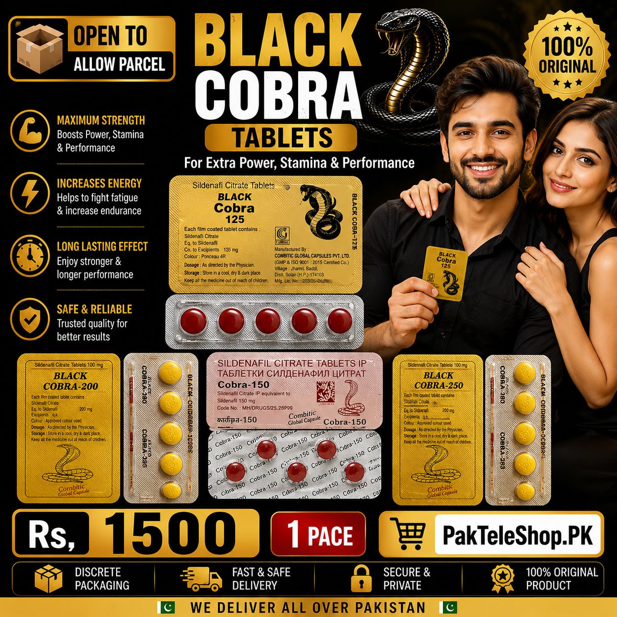 Black Cobra Tablets for Men – Male Performance Supplement - Image 2