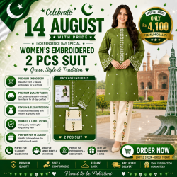 2 Pcs Women's Unstitched Embroidered Suit | Premium Embroidered Dress Fabric for Women