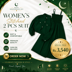 Girls Green Linen Frock & Jacket Set | Premium 2Pcs Dress