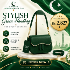 Elegant Green Plain Shoulder Bag | Lightweight & Stylish
