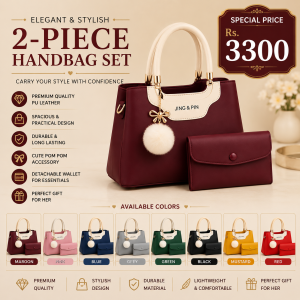 Women's Handbag & Wallet Set with Gold Hardware | Premium PU Leather Shoulder Bag for Office, Shopping & Daily Use
