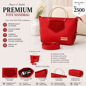 Red Croc Embossed Handbag for Women with 44-Inch Adjustable Strap | Premium PU Leather Shoulder & Crossbody Bag for Daily Use