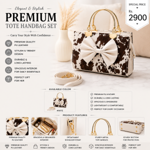 Women's White Cowprint Leather Handbag with Top Handle 8x11 Inch | Stylish Mini Shoulder Bag for Daily Use & Casual Outings
