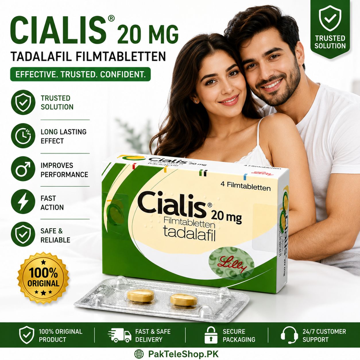 Cialis 20mg - 4 Tablets Imported