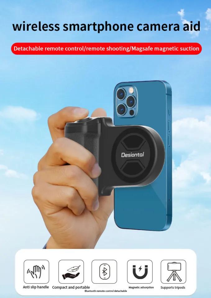 Phone Magnetic Grip for Android & iPhone with Detachable Bluetooth Shutter Remote – MagSafe Compatible Camera Handle for Selfies, Vlogging & Photography - Image 4