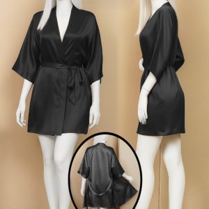 Satin Gown/Robe  Short Length with Waist Tie (DC-1001)