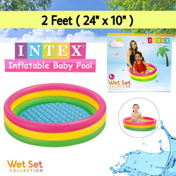 Rainbow Inflatable Kids Swimming Pool | Portable Baby Bath Tub for Balcony, Backyard & Outdoor Summer Water Play - Image 3