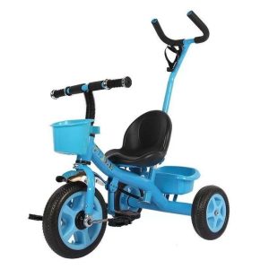 Blue Kids Tricycle with Front Basket & Seat