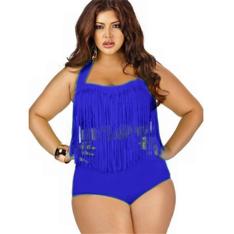 Plus Size Tassel Bikini for Women White High Waist | Stylish, Comfortable & Flattering Swimwear - Image 5