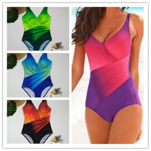 Plus Size Gradient Rainbow One-Piece Swimsuit for Women | Colorful, Flattering & Comfortable Swimwear